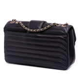 CC Horizontal Quilted Lambskin Double Flap